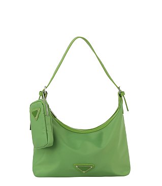 2-in-1 Daily Nylon Shoulder Bag With Matching Mini Pouch