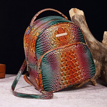 Tie-dyed Crocodile Skin Backpack