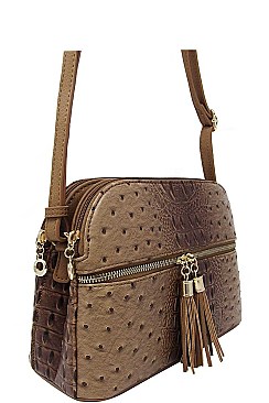 FASHION DOUBLE TASSEL CROSSBODY BAG