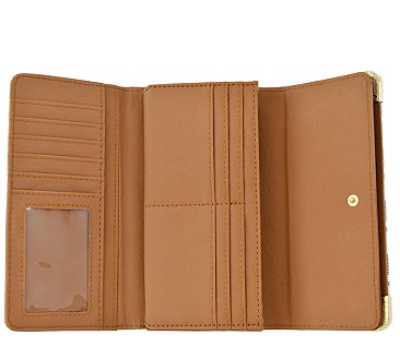 PM Monogram Tri-fold Clutch Wallet Cell Phone Wallet