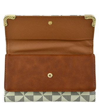 PM Monogram Tri-fold Clutch Wallet Cell Phone Wallet