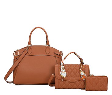 Fashion Buckle Top Handle 3-in-1 Satchel Set