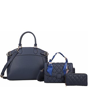 Fashion Buckle Top Handle 3-in-1 Satchel Set