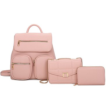 Fashion Flapover 3-in-1 Backpack Set