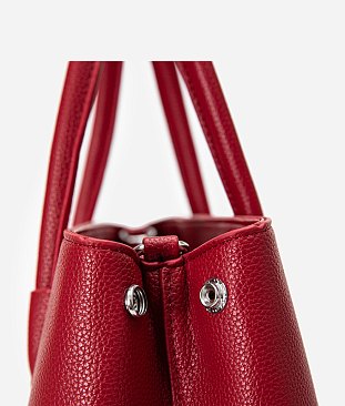 Pebble Top Handle Satchel 3-in-1 Set