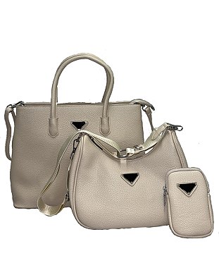 Pebble Top Handle Satchel 3-in-1 Set