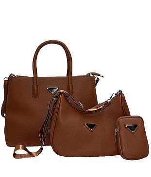 Pebble Top Handle Satchel 3-in-1 Set