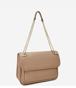 Chevron Quilted 2-in-1 Shoulder Bag