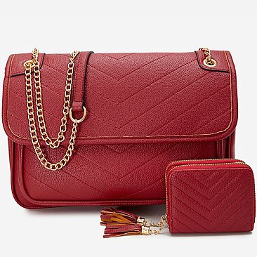 Chevron Quilted 2-in-1 Shoulder Bag