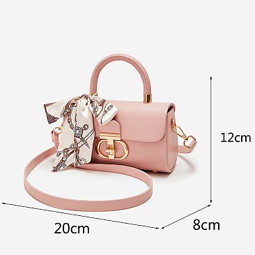 Scarf Top Handle Satchel 2-in-1 Set