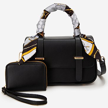 Scarf Top Handle Satchel 2-in-1 Set