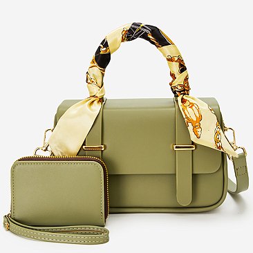 Scarf Top Handle Satchel 2-in-1 Set