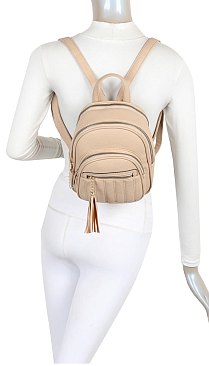 Fashion 2 in 1 Backpack with Zipper Tassel