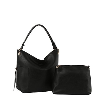 Fashion Side Zip Pocket 2-in-1 Shoulder Bag