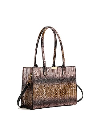 Tie-dyed 2 in 1 Croc Top handle Satchel-Crossbody Bag