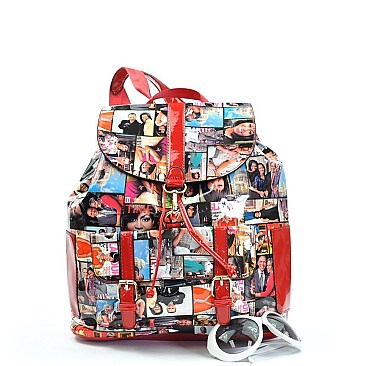 Obama Michele Print Draw String Backpack