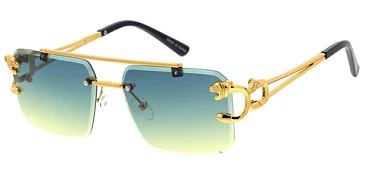 Pack of 12 Assorted Color Metal Leopard Rimless Luxury Unisex Sunglasses