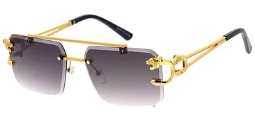 Pack of 12 Assorted Color Metal Leopard Rimless Luxury Unisex Sunglasses