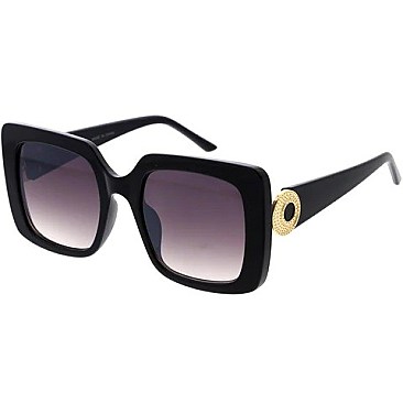 Pack of 12 Square Sunglasses with Gold Detail Temples