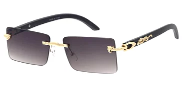 Pack of 12 Rimless Cutout Leopard Sunglasses