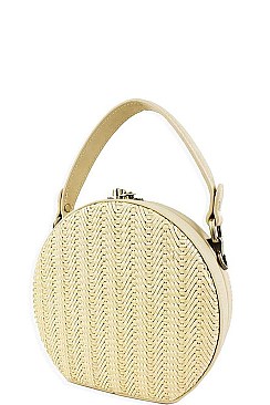 STYLISH STREET LEVEL WOVEN ROUND CROSSBODY BAG JYSL-746