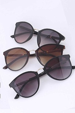 Pack of 12 GLITTER TEMPLE CAT EYE FASHION SUNGLASSES SET