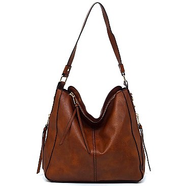 Dual Side Zippered Shoulder / Hobo Bag