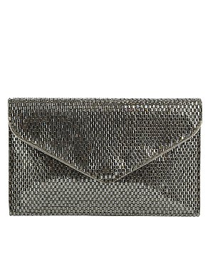 Rhinestone Mesh Envelope Clutch