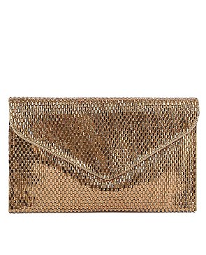 Rhinestone Mesh Envelope Clutch