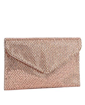 Rhinestone Mesh Envelope Clutch