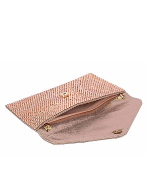 Rhinestone Mesh Envelope Clutch