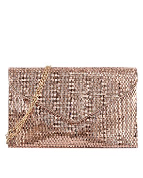 Rhinestone Mesh Envelope Clutch