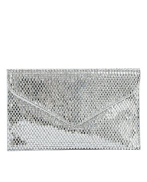 Rhinestone Mesh Envelope Clutch