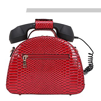 Working  Wired TELEPHONE Shaped Crossbody Satchel Bag