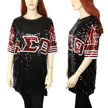 DELTA SIGMA THETA SORORITY SEQUIN TUNIC DRESS