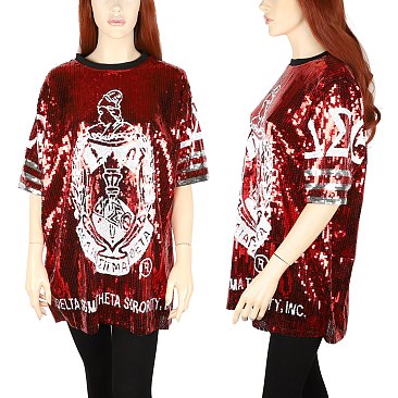 DELTA SIGMA THETA SORORITY SEQUIN TUNIC DRESS