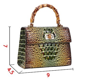 2 in 1 Crocodile Tie-dyed Satchel + Wallet