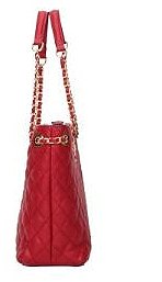 2 in 1 Quilted Chain Accent Satchel Shoulder Bag