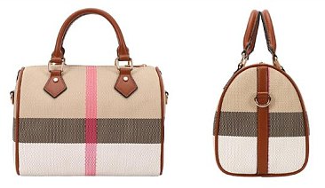 2-in1 Plaid Design Boston Satchel Wallet Set