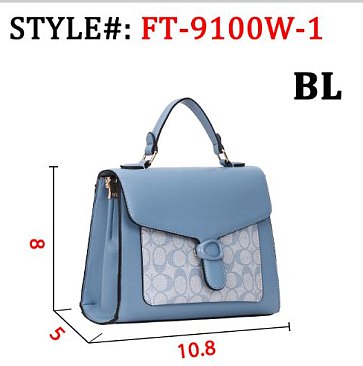 2 in 1 Oval Top Handle Monogram Satchel Set