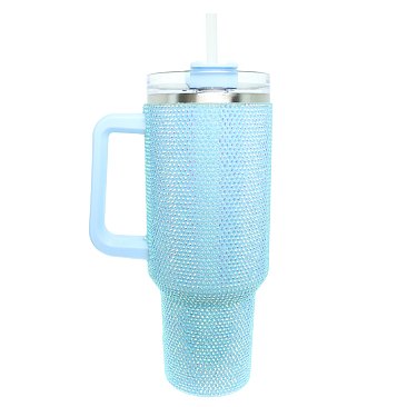 Luxury Hand Made Rhinestone Tumbler With Straw