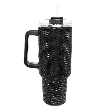 Luxury Hand Made Rhinestone Tumbler With Straw