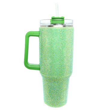 Luxury Hand Made Rhinestone Tumbler With Straw