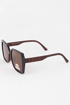 PACK of 12 Polarized Diamond Quilt Temples Sunglasses