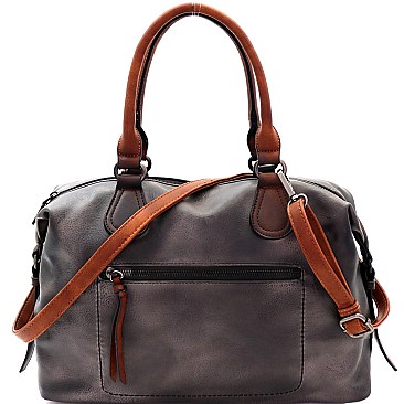 Brushed Texture 2 Way Boston Satchel MH-WS19174