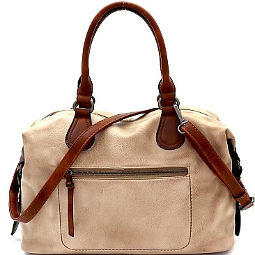 Brushed Texture 2 Way Boston Satchel MH-WS19174