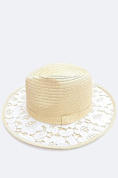 Laced Brim Fashion Straw Hat LACAE171DD