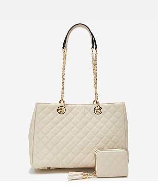 Quilted Classic Shoulder Bag 2-in-1 Set