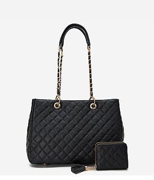 Quilted Classic Shoulder Bag 2-in-1 Set