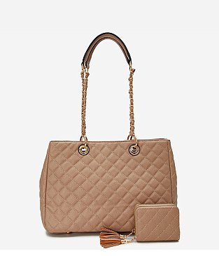 Quilted Classic Shoulder Bag 2-in-1 Set